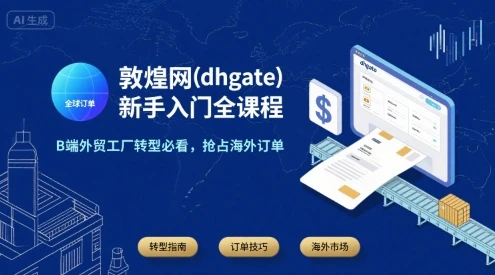 【精】敦煌网(dhgate)新手入门全课程,B端外贸工厂转型必看,抢占海外订单 【精】敦煌网(dhgate)新手入门全课程,B端外贸工厂转型必看,抢占海外订单