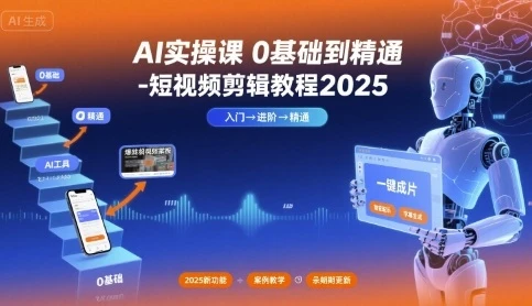 【精】AI实操课0基础到精通-短视频剪辑教程2025 【精】AI实操课0基础到精通-短视频剪辑教程2025