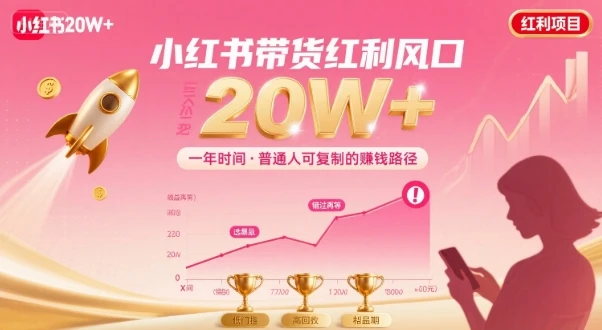 【精】靠小红书带货项目年入20w+,最不能错的大红利项目 【精】靠小红书带货项目年入20w+,最不能错的大红利项目