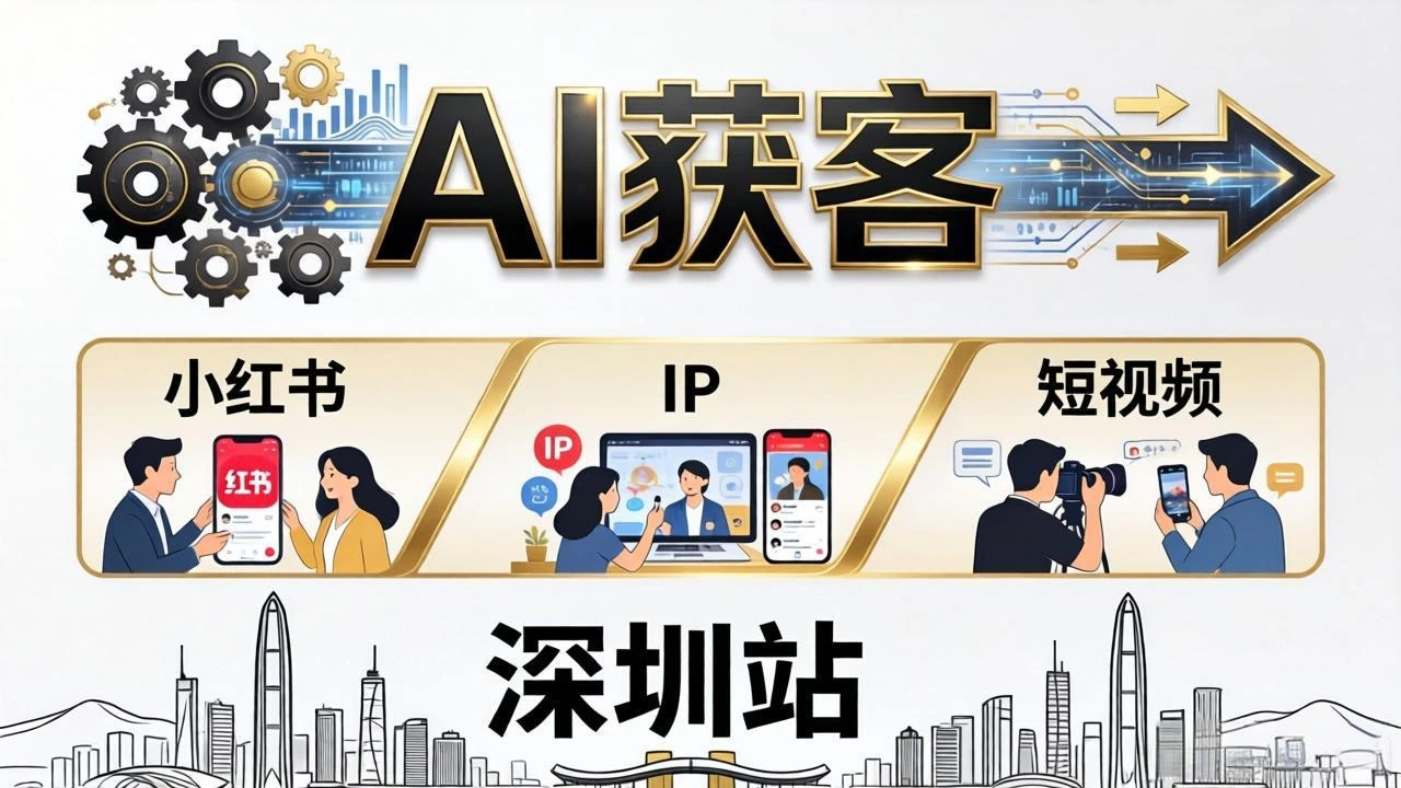 【精】2026AI获客大课深圳站：4月17日-19日3天2夜拆透小红书+IP+短视频，老板操盘手必来