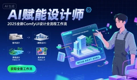 【精】AI赋能设计师， 2025全新comfyui设计全流程工作流 ，室内-建筑-景观-美术，零基础直接上手