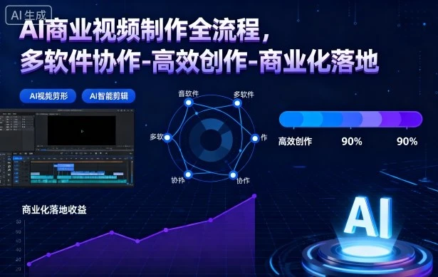 【精】AI商业视频制作全流程，多软件协作-高效创作-商业化落地