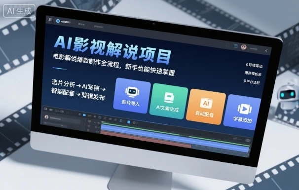 【精】AI影视解说项目,电影解说爆款制作全流程,新手也能快速掌握 【精】AI影视解说项目,电影解说爆款制作全流程,新手也能快速掌握