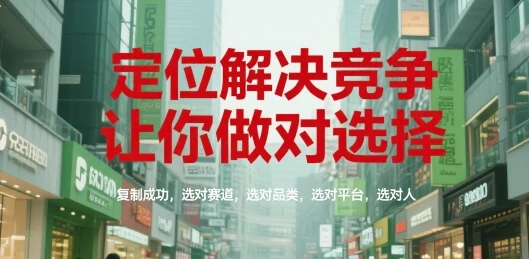 【精】定位解决竞争,让你做对选择,复制成功,选对赛道,选对品类,选对平台,选对人 【精】定位解决竞争,让你做对选择,复制成功,选对赛道,选对品类,选对平台,选对人