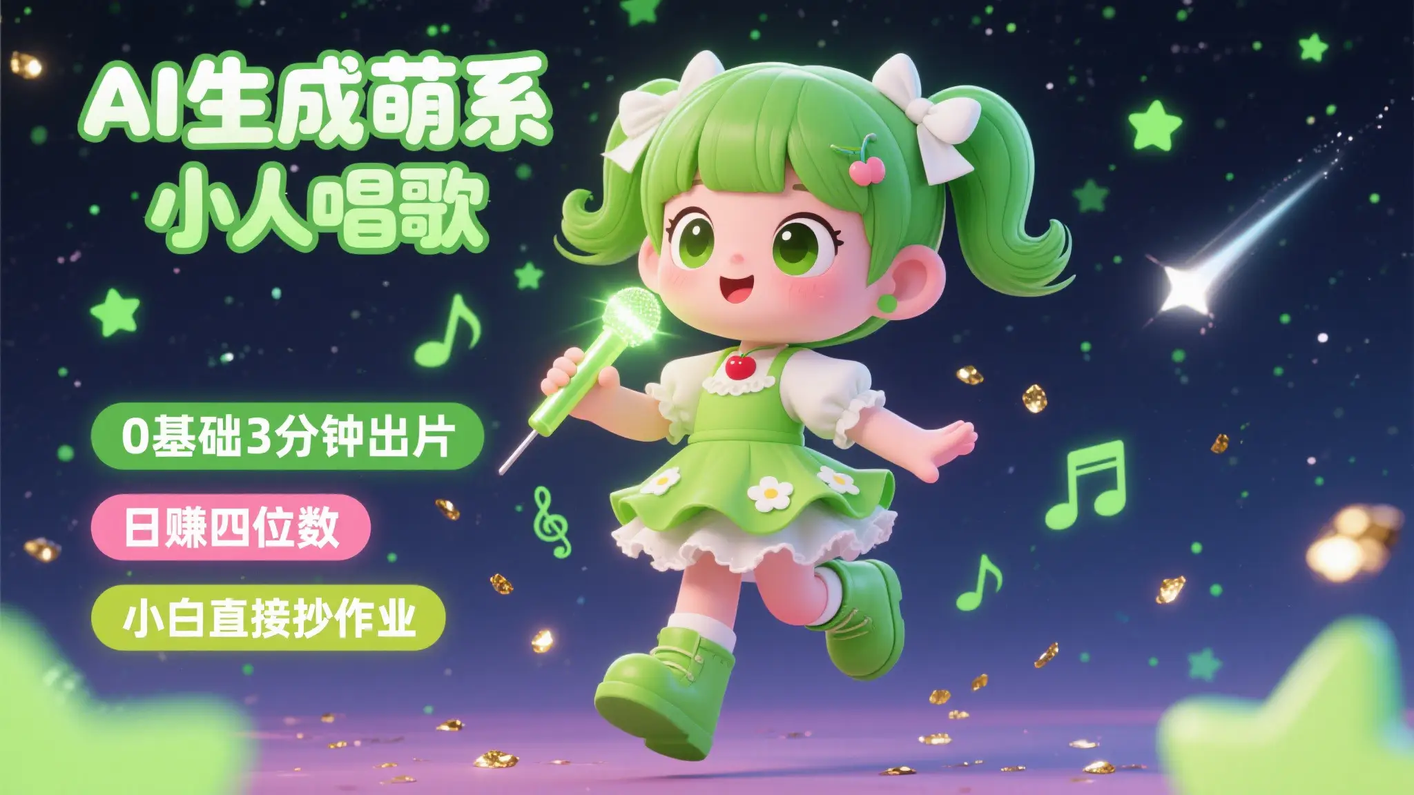 AI生成萌系小人唱歌!0基础3分钟出片,28个作品涨粉8.9万,日赚四位数,小白直接抄作业 AI生成萌系小人唱歌!0基础3分钟出片,28个作品涨粉8.9万,日赚四位数,小白直接抄作业