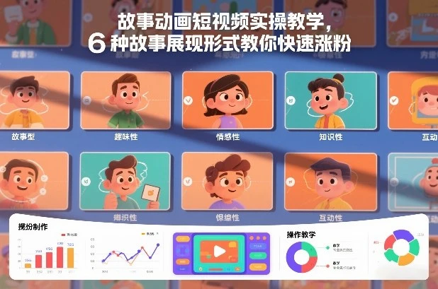 【精】故事动画短视频实操教学，6种故事展现形式教你快速涨粉