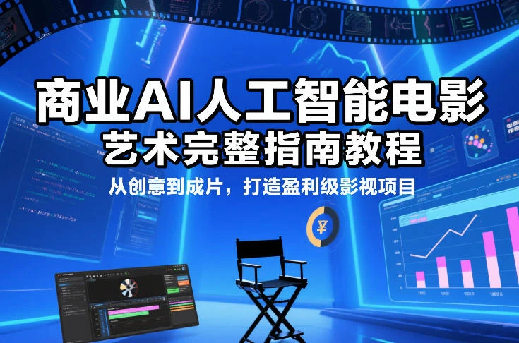 商业AI人工智能电影制作的艺术完整指南教程，从创意到成片，打造盈利级影视项目