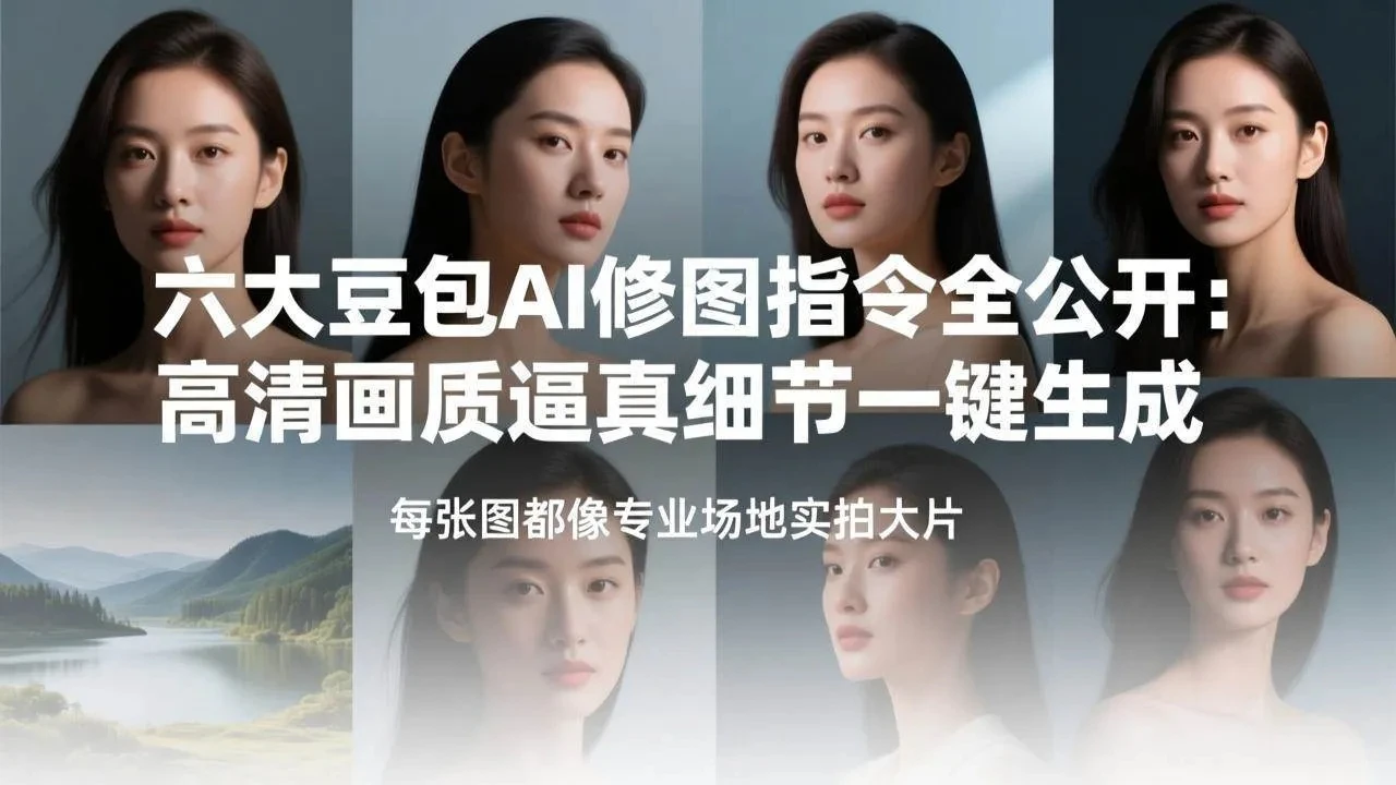 【精】六大豆包AI修图指令全公开：高清画质逼真细节一键生成，每张图都像专业场地实拍大片