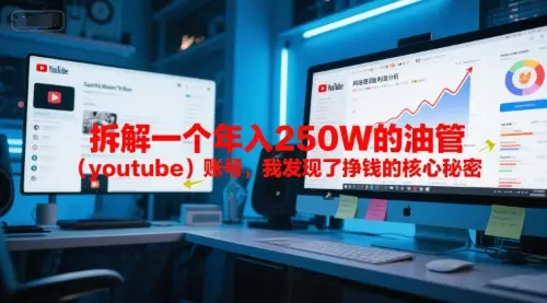 付费文章：拆解一个年入250W的油管(youtube)账号，我发现了挣钱的核心秘密