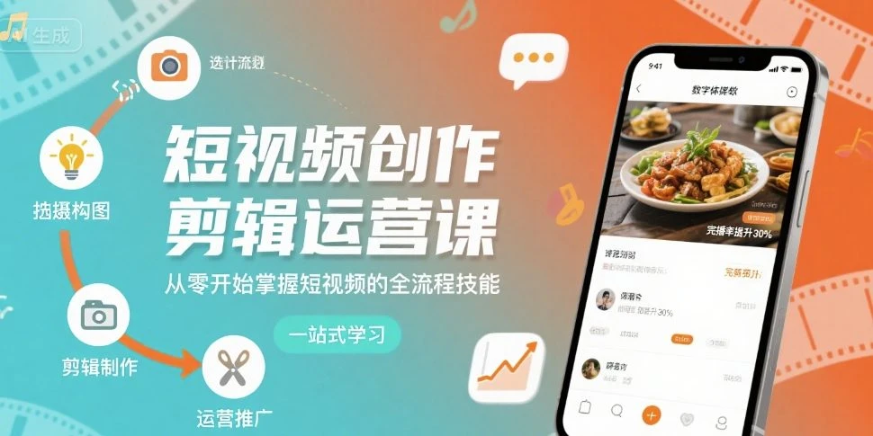 【精】短视频创作剪辑运营课，从零开始掌握短视频的全流程技能