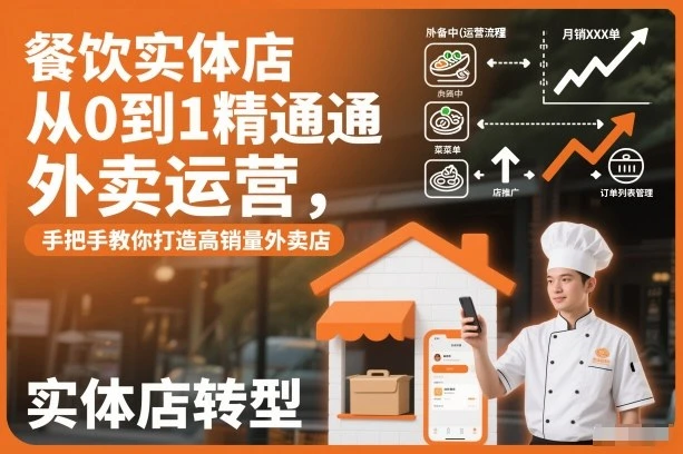 【精】餐饮实体店从0到1精通外卖运营,手把手教你打造高销量外卖店 【精】餐饮实体店从0到1精通外卖运营,手把手教你打造高销量外卖店