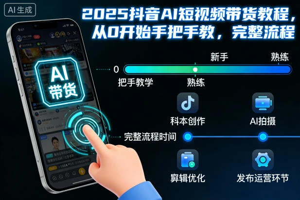 【精】2025抖音AI短视频带货教程，从0开始手把手教，完整流程