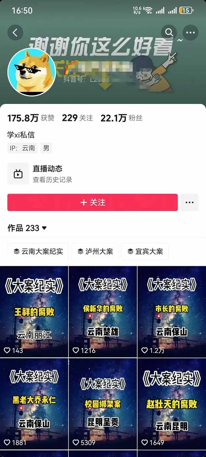 【精】AI大案纪实短视频制作课，文案生成+剪辑教学+伙伴计划，单条收益7-10元
