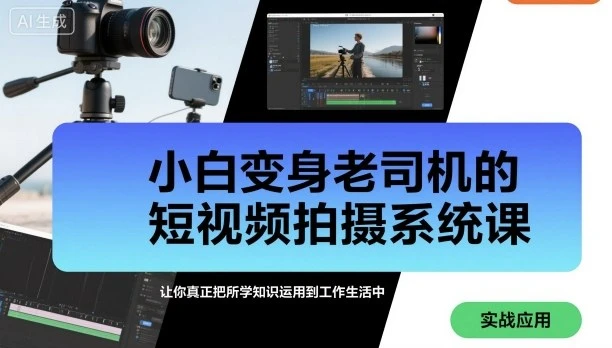 【精】小白变身老司机的短视频拍摄系统课,让你真正把所学知识运用到工作生活中 【精】小白变身老司机的短视频拍摄系统课,让你真正把所学知识运用到工作生活中