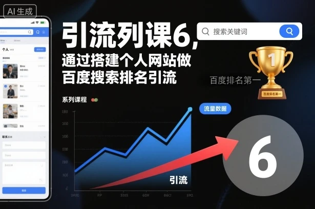 引流系列课6，通过搭建个人网站做百度搜索排名引流
