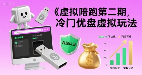虚拟陪跑第二期,冷门优盘虚拟玩法,不违规,利润可观 虚拟陪跑第二期,冷门优盘虚拟玩法,不违规,利润可观