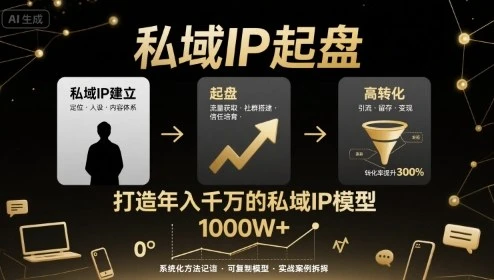 【精】私域IP起盘,私域ip建立、起盘、高转化,打造年入千万的私域ip模型 【精】私域IP起盘,私域ip建立、起盘、高转化,打造年入千万的私域ip模型