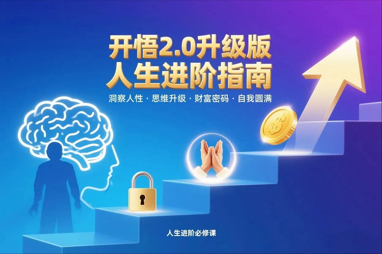 【精】开悟2.0升级版人生进阶指南，洞察人性-思维升级-财富密码-自我圆满