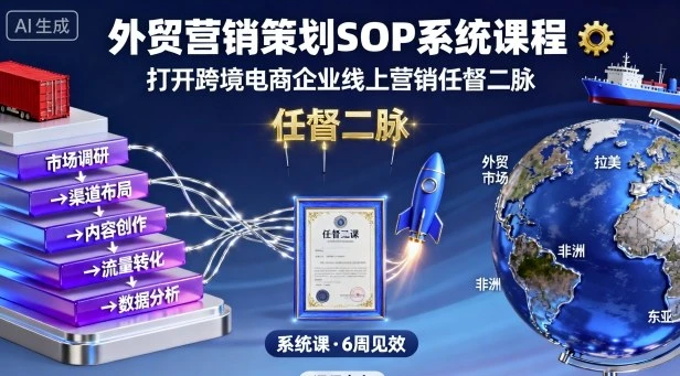 【精】外贸营销策划SOP系统课程,打开跨境电商企业线上营销任督二脉 【精】外贸营销策划SOP系统课程,打开跨境电商企业线上营销任督二脉